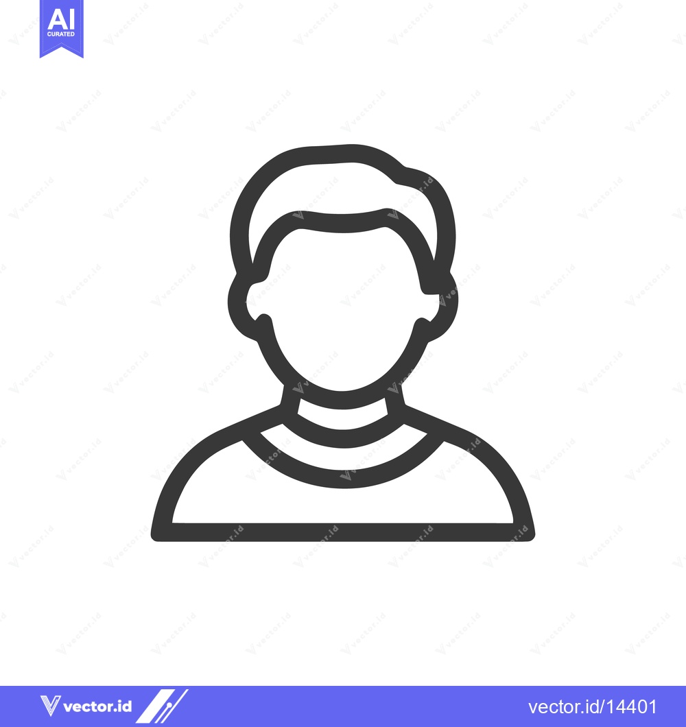 Premium Vector dari Minimalist Person Icon: Faceless Figure with Rounded Hair and T-Shirt