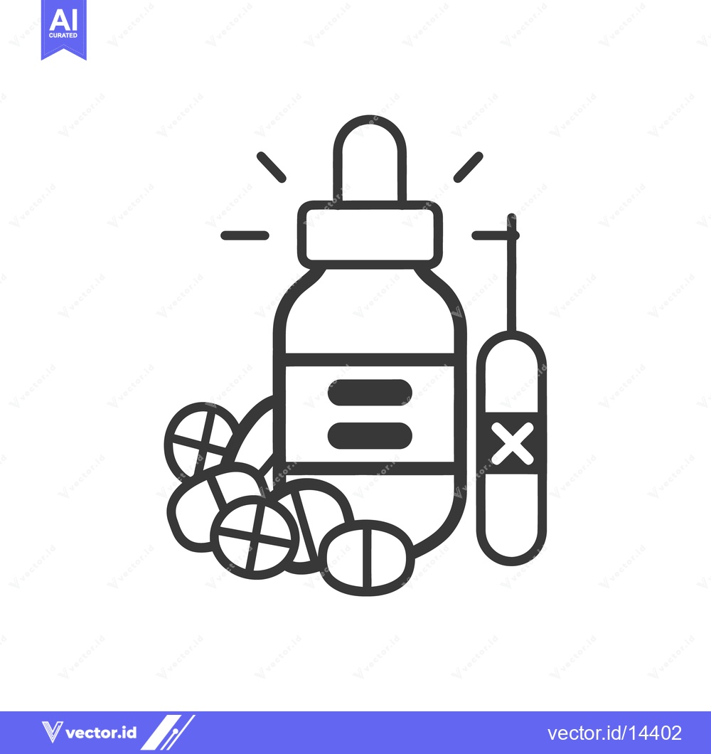 Premium Vector dari Illustration depicting various medications in a minimalist style desig