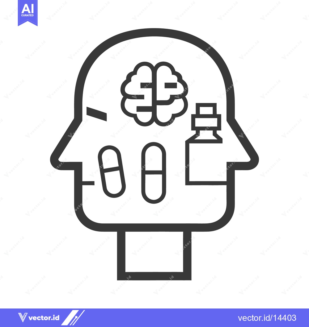 Premium Vector of A graphic illustration depicting mental health and medication usage