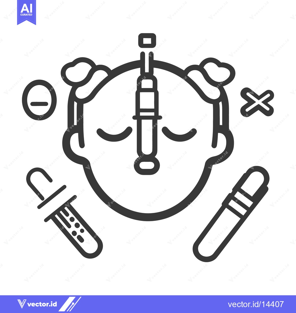 Premium Vector of Medical procedure involving a syringe and tools on a human face