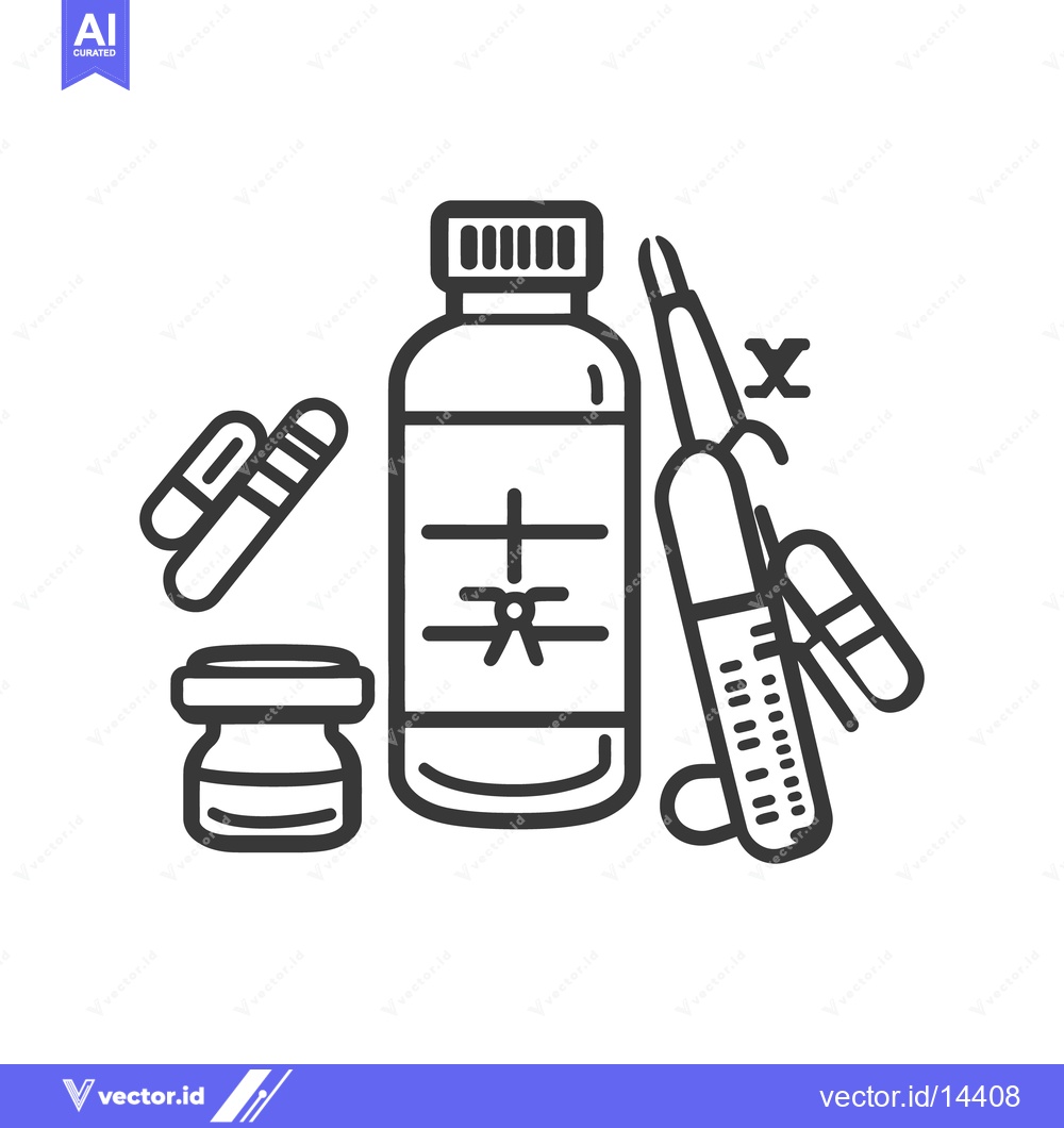 Premium Vector dari A medical illustration of various pharmaceutical medications and tools