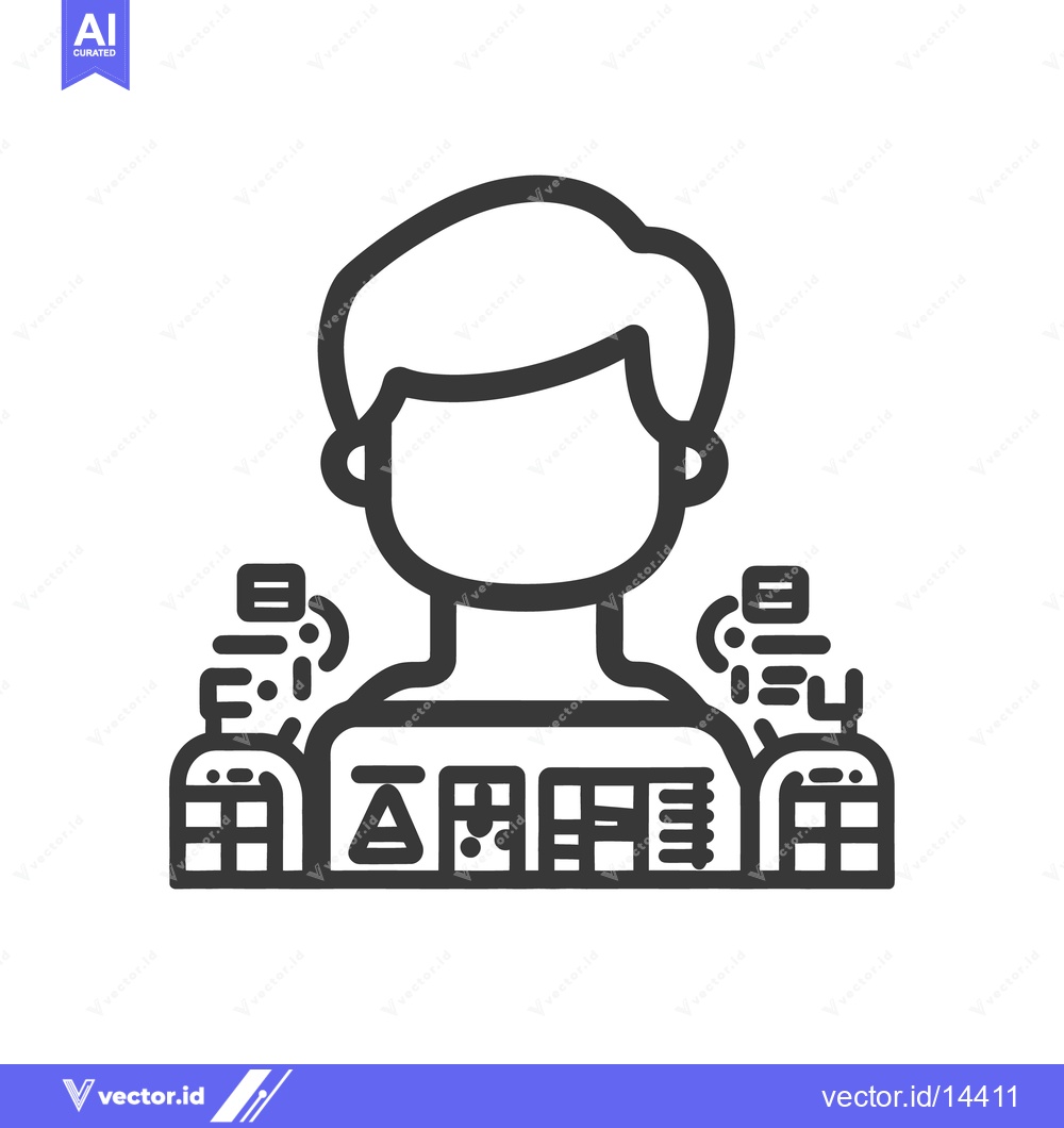 Premium Vector dari Abstract illustration of a person with technology and digital symbols