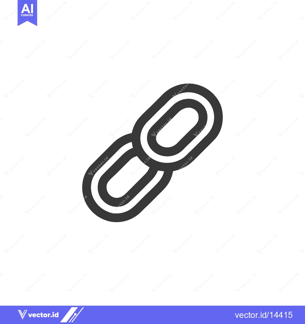 Premium Vector of Minimalist Chain Link Icon: Interconnected, Bold Outline, Modern Desig