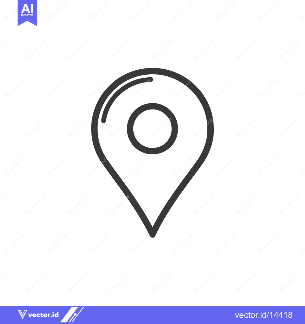 Premium Vector of Minimalist Location Pin Icon: Sleek Design for Navigation and Mapping