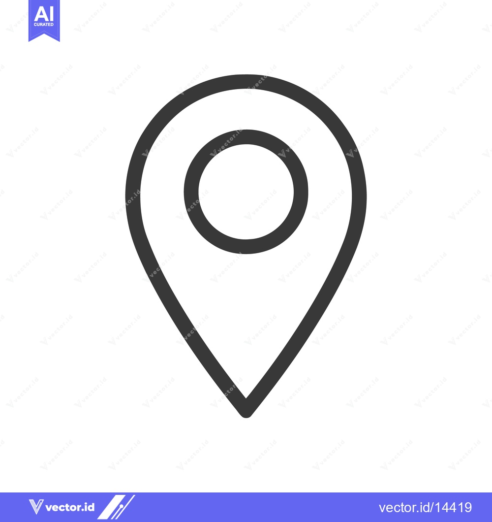Premium Vector dari Simple Black Location Pin Icon on White Background