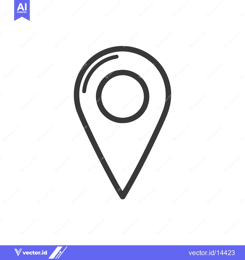 Premium Vector dari Minimalist Location Pin Icon: Sleek, Modern Design on White Background