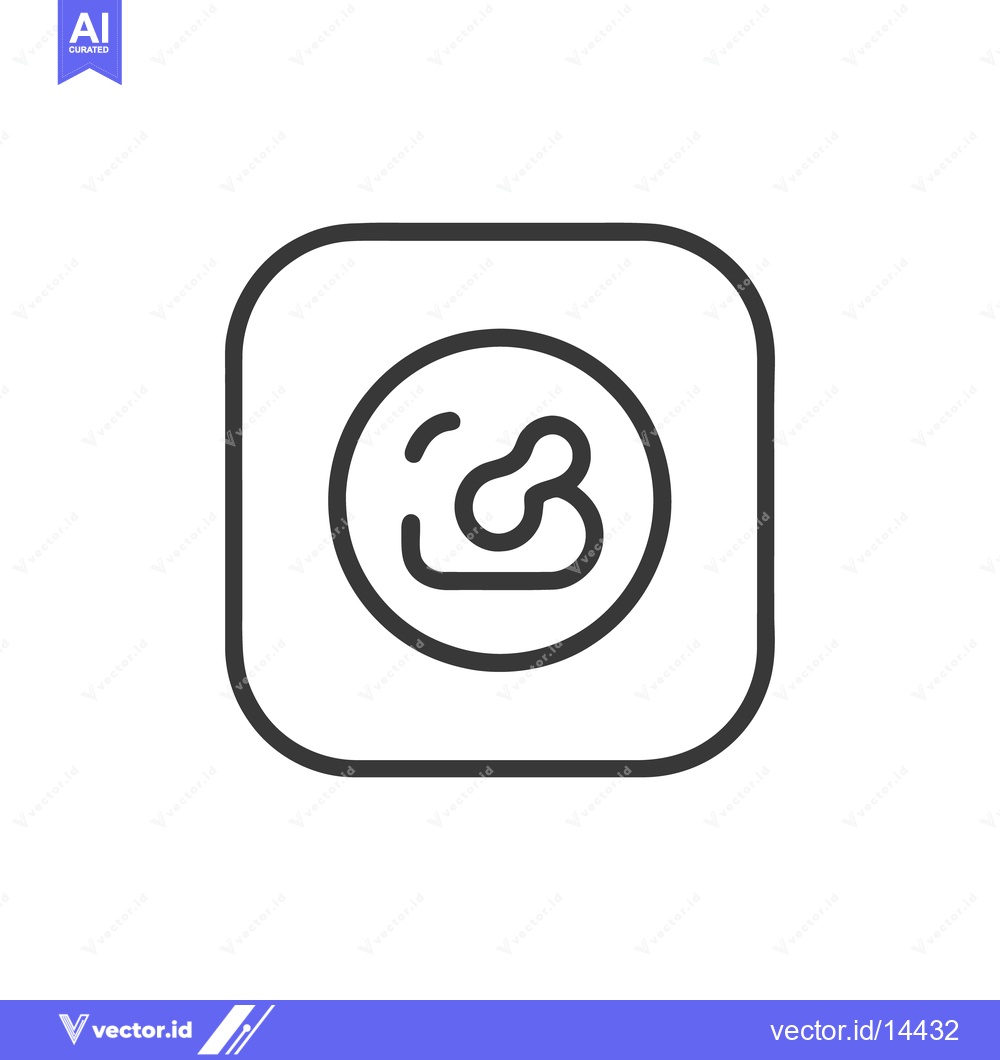 Premium Vector of Minimalist Pacifier Icon in Rounded Square Frame, Clean Line Art