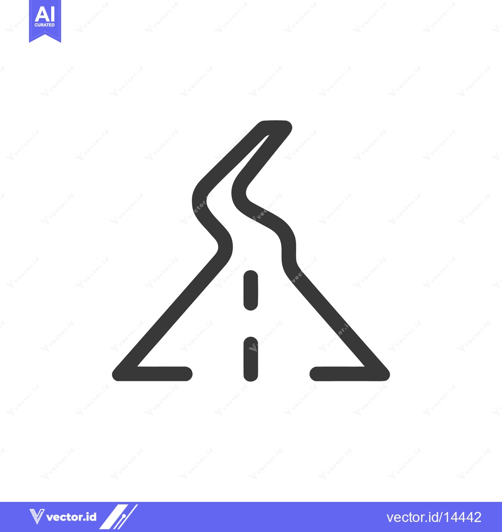 Premium Vector dari Abstract Winding Road Icon: Minimalist Grey Line Art Graphic