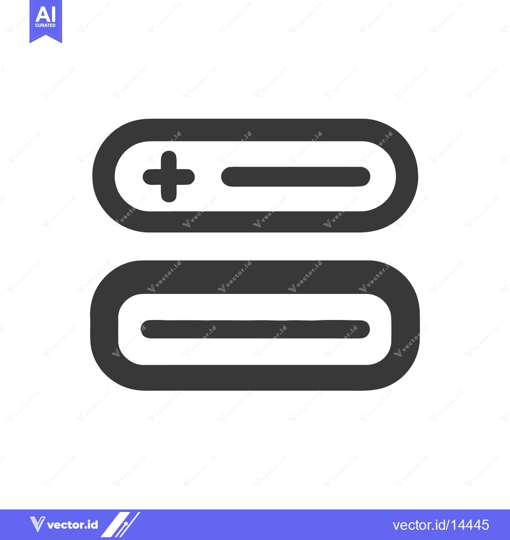 Premium Vector dari Minimalist Graphic Design: Stacked Rounded Rectangles with Plus and Mi