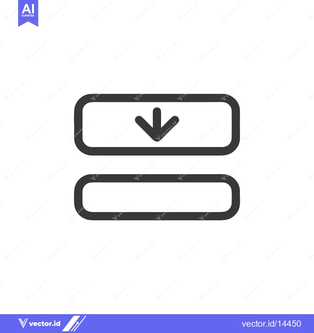 Premium Vector dari Download Icon: Simple Graphic with Arrow and Rounded Rectangles