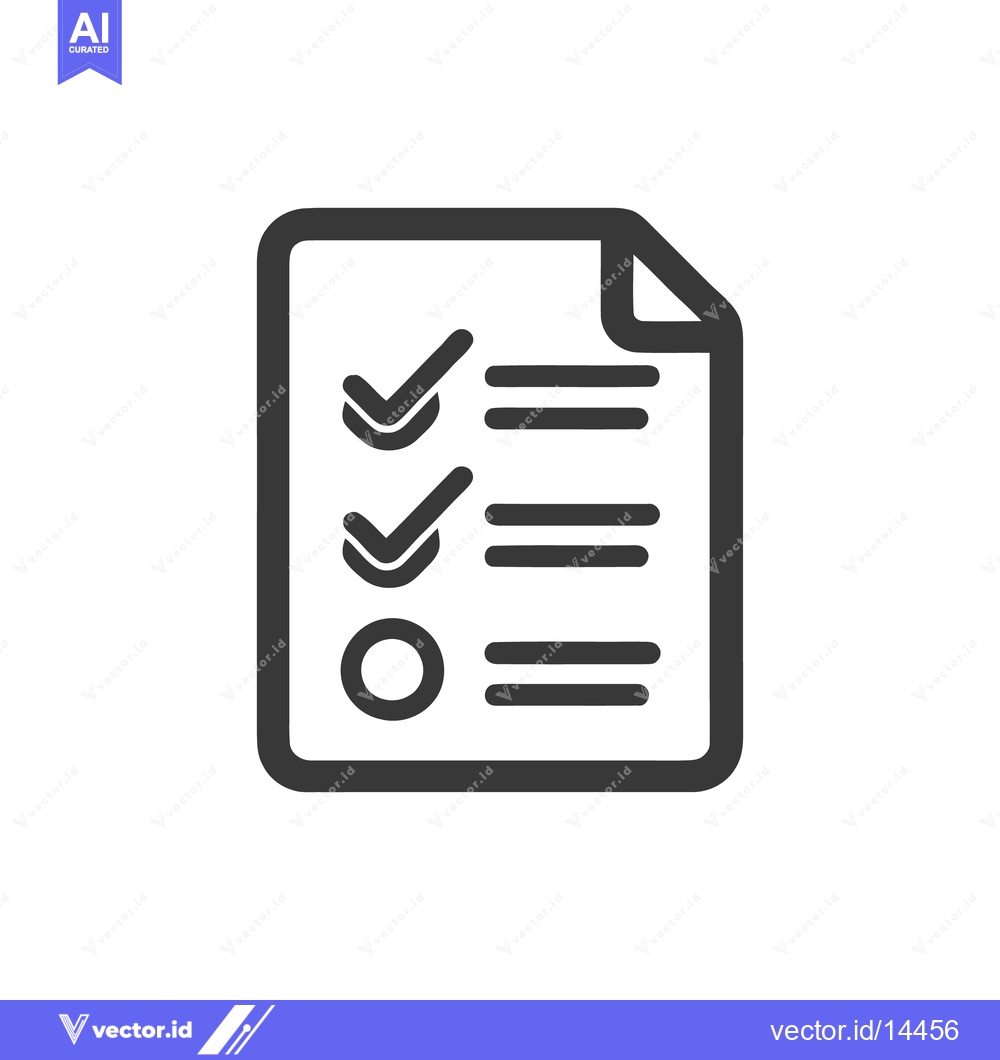Premium Vector dari Minimalist Checklist Icon: Completed Tasks and Pending Item on Documen