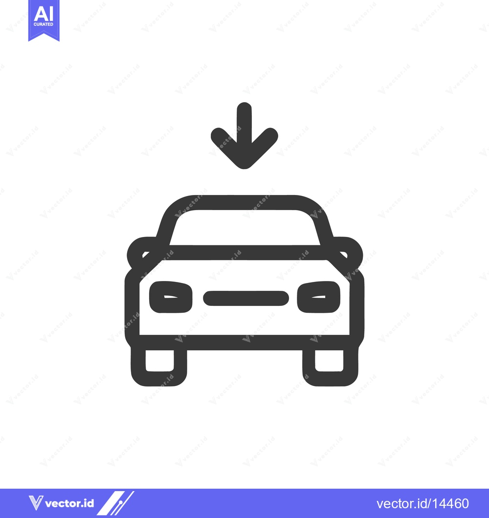 Premium Vector dari Car Parking Symbol: Simple Vehicle Icon with Downward Arrow