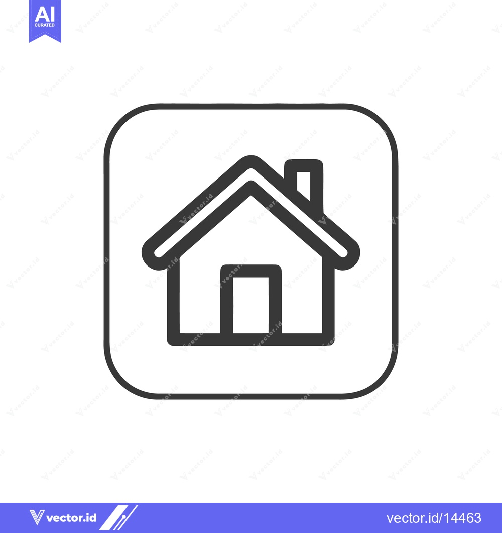 Premium Vector of Minimalist Home Icon with Rounded Square Border, Simple Design