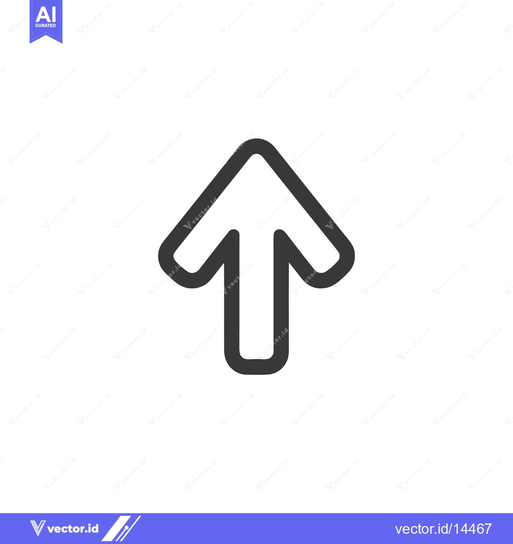 Premium Vector of Bold Outline Arrow Pointing Upward on White Background
