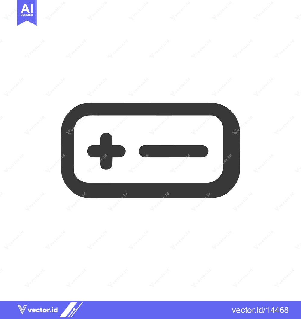 Premium Vector dari Dark Gray Plus Minus Icon in Rounded Rectangle on White Background