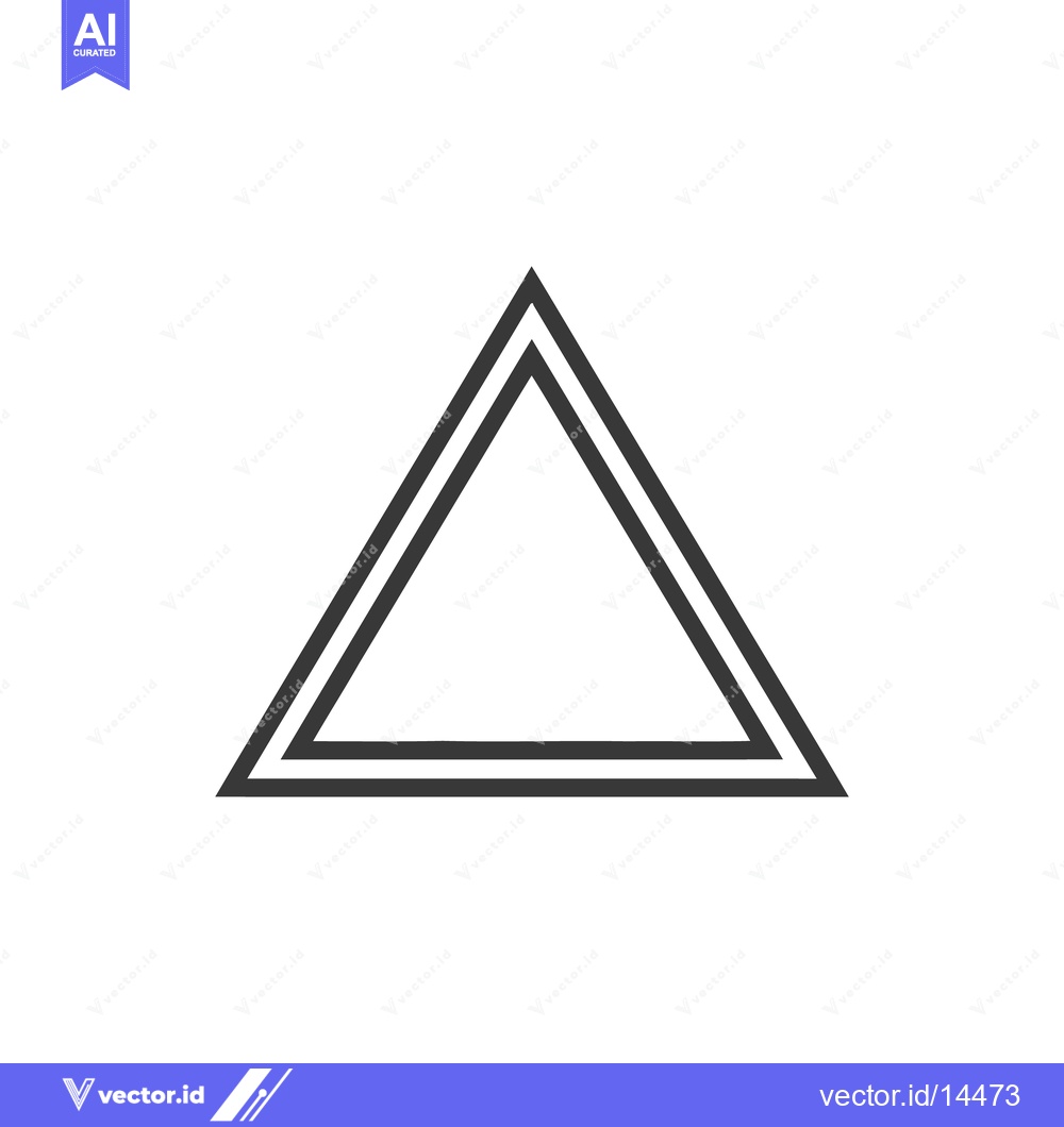 Premium Vector dari Double-Lined Triangle: Minimalist Geometric Design on White Background
