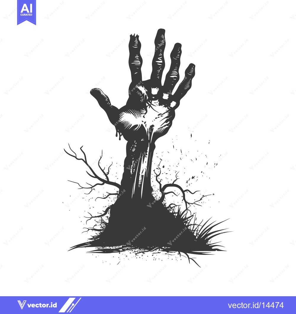 Premium Vector dari A Decaying Hand Reaching From the Ground