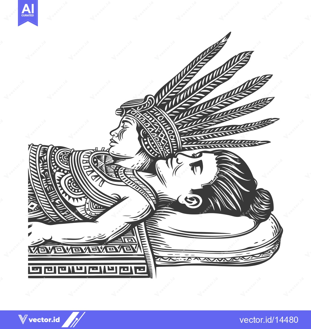 Premium Vector of A Depiction of Indigenous Ritualistic Burial Practices