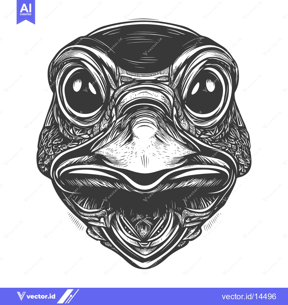 Premium Vector of A Detailed Black and White Illustration of a Bird's Face