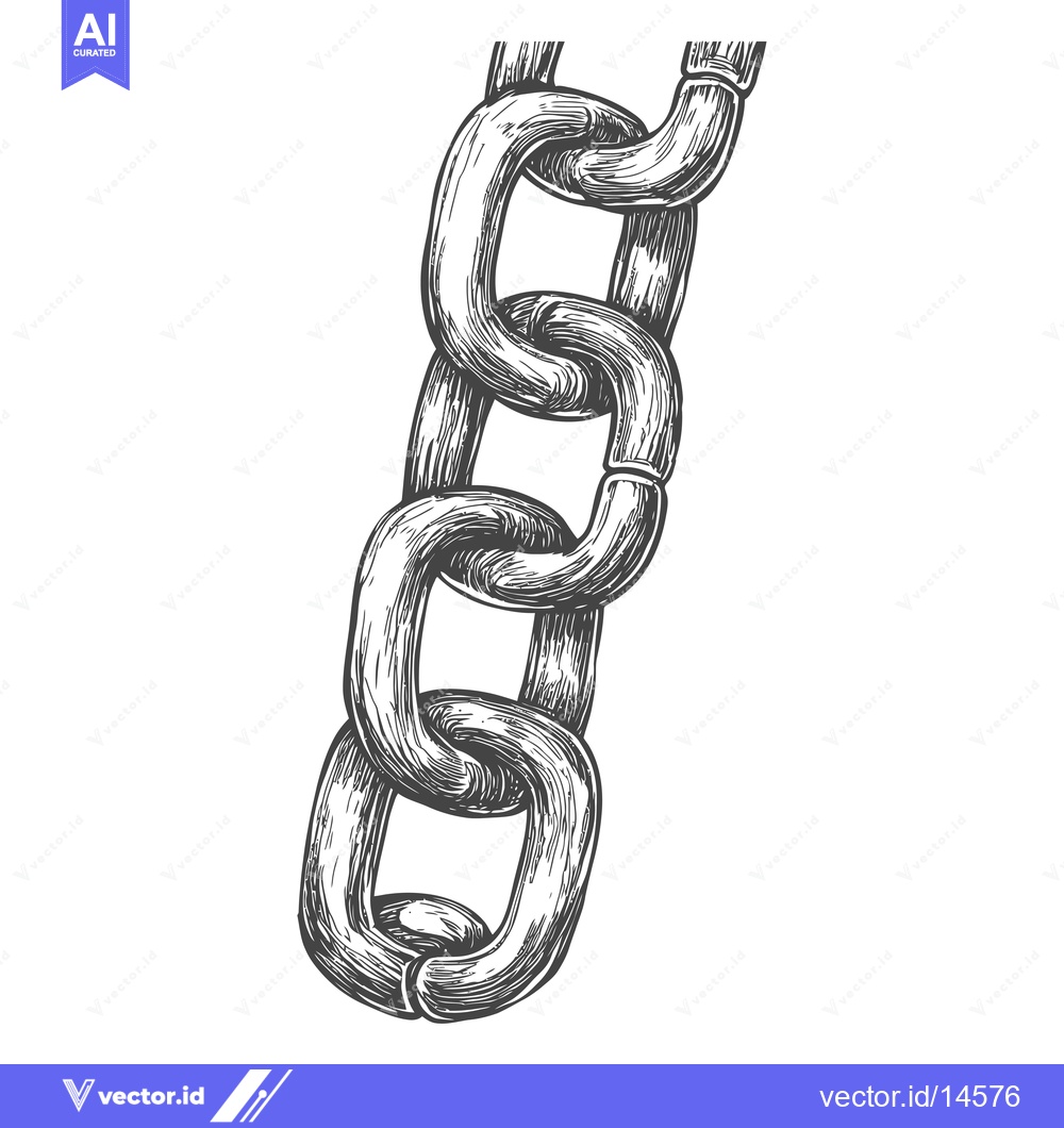 Premium Vector of A Detailed Hand Drawn Illustration of a Metal Chain