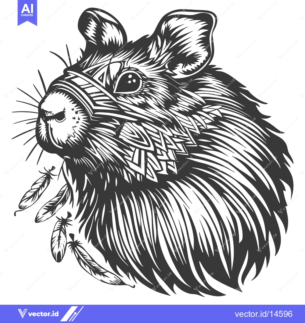 Premium Vector of A Detailed Illustration of a Guinea Pig with Feathers