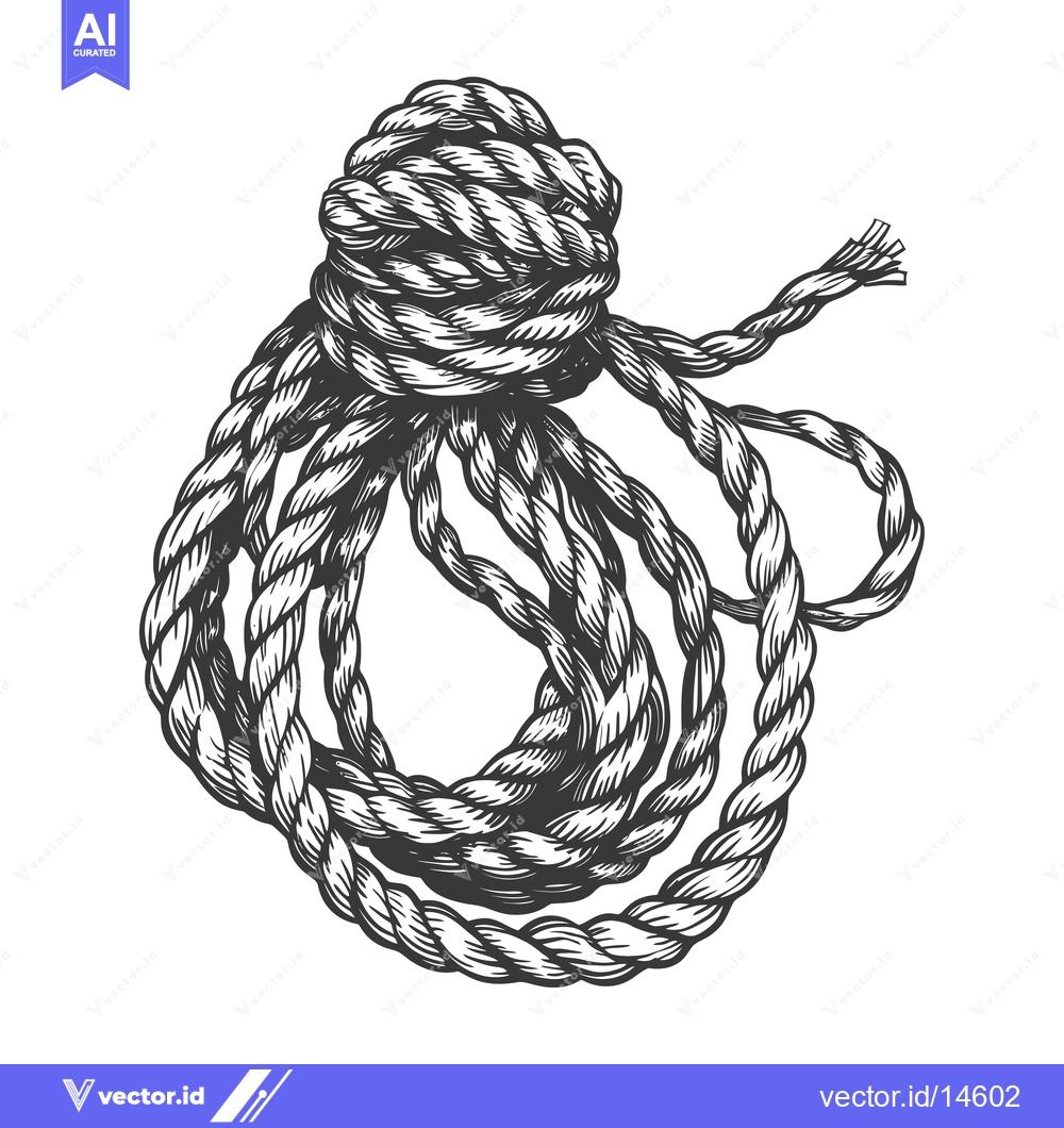 Premium Vector dari A Detailed Illustration of a Knotted Rope