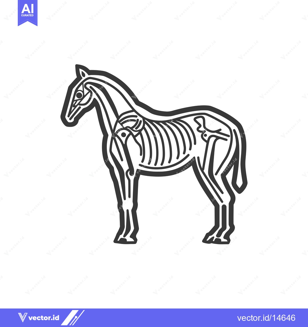 Premium Vector dari A Detailed Outline of a Horse's Skeletal Structure