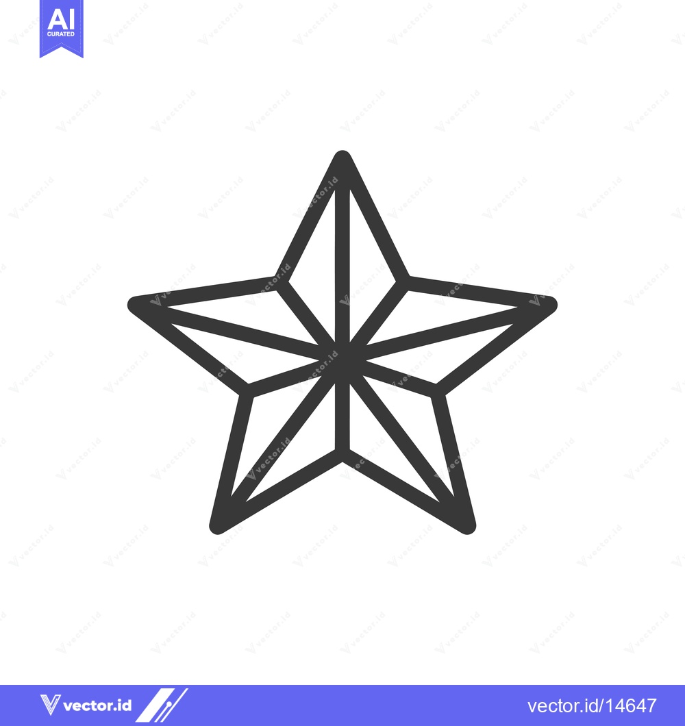 Premium Vector dari A Detailed Outline of a Single Star with Six Points