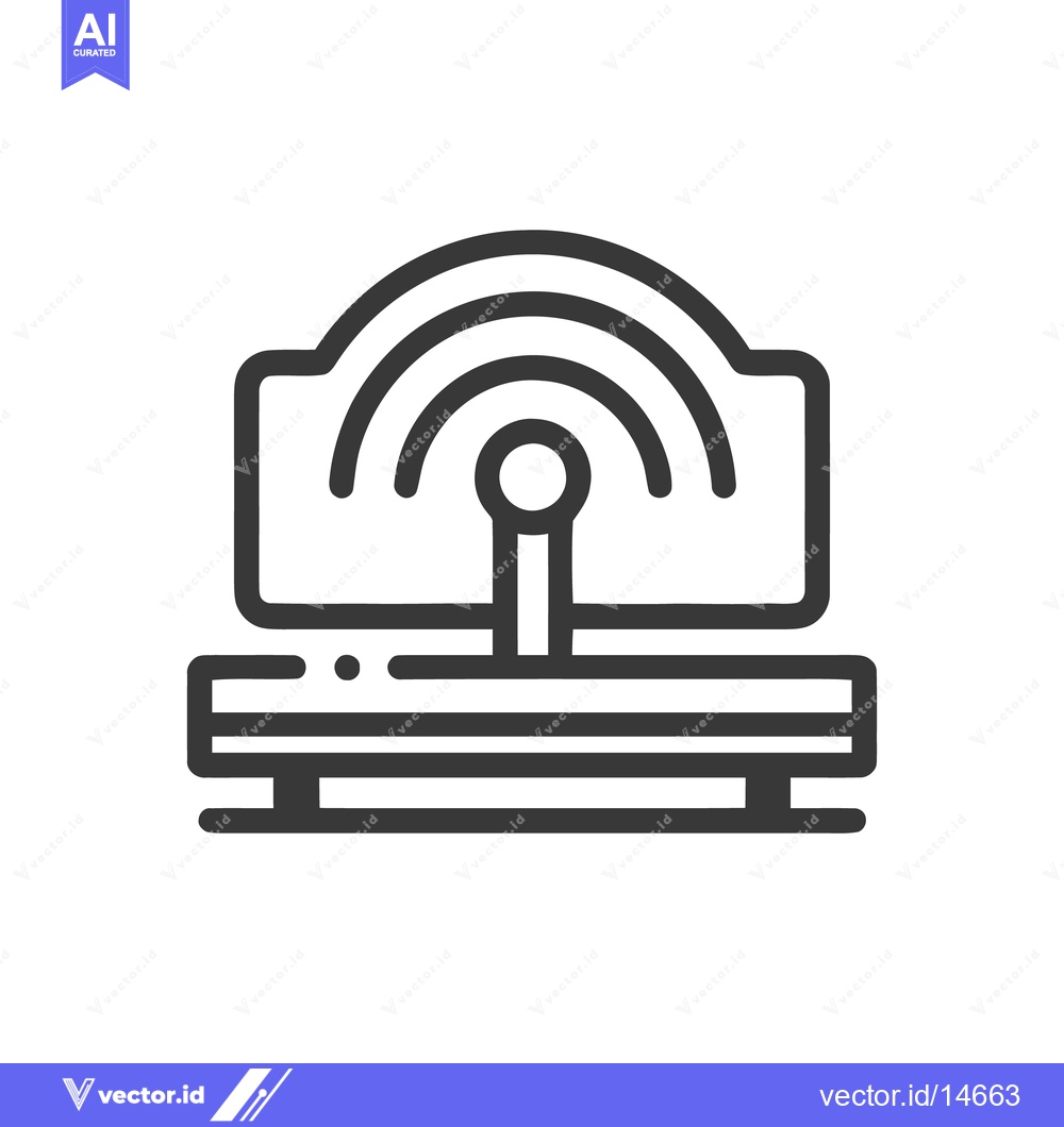 Premium Vector of Minimalist Icon of a Wireless Router with Signal Waves