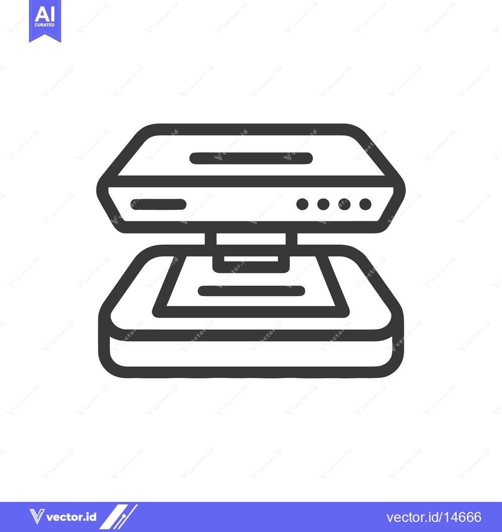 Premium Vector of Modern Scanner Icon: Bold Outline, Technology Symbol, Minimalist Desig
