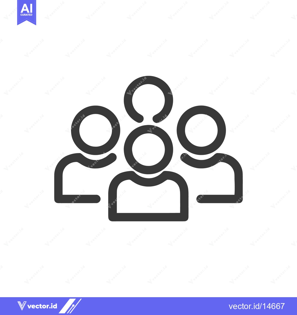 Premium Vector dari Minimalist Group Icon: Three Unified Figures in Simple Line Art