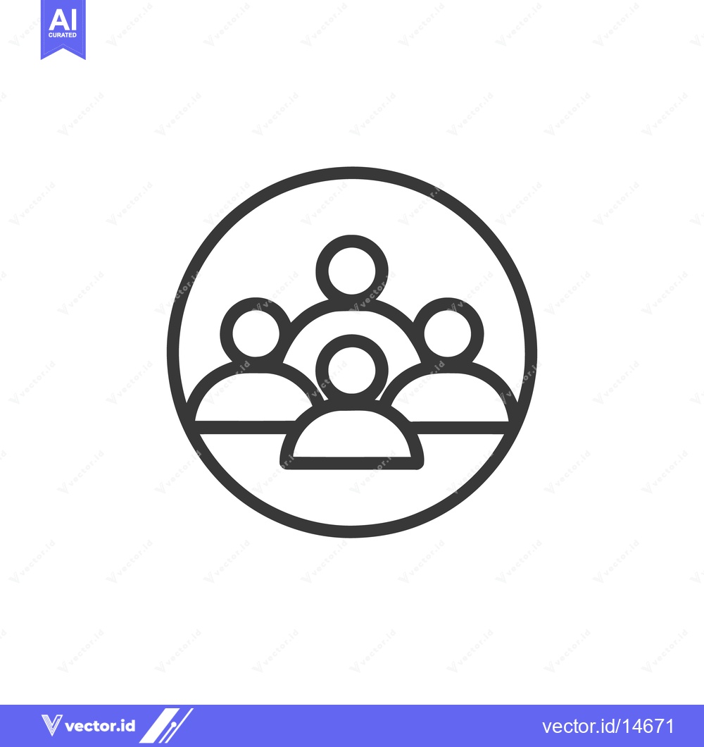Premium Vector dari Teamwork Icon: Group of People in Circle, Minimalist Design
