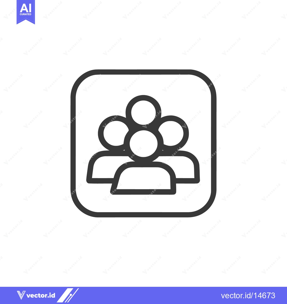 Premium Vector dari Minimalist Group Icon: Rounded Square Frame Enclosing Four Simple Line