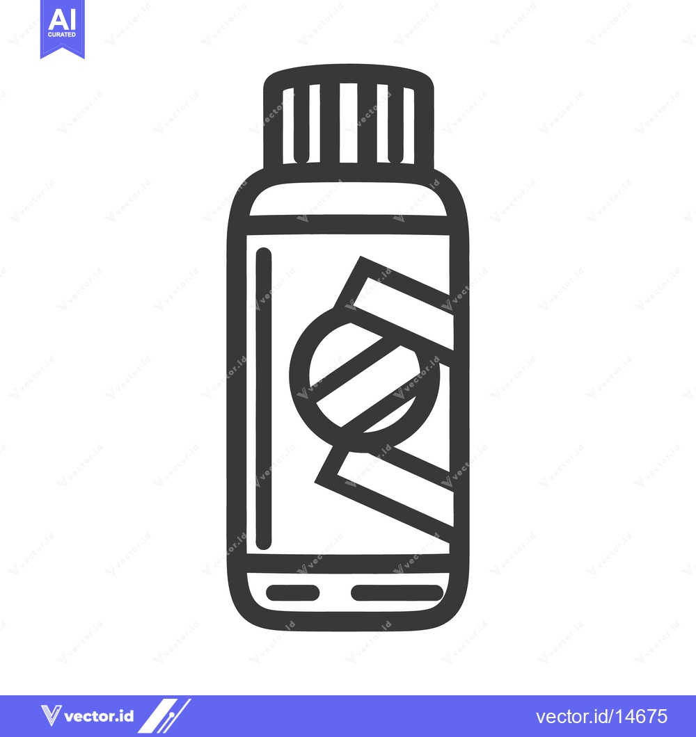 Premium Vector dari A simple black and white illustration of a medicine bottle