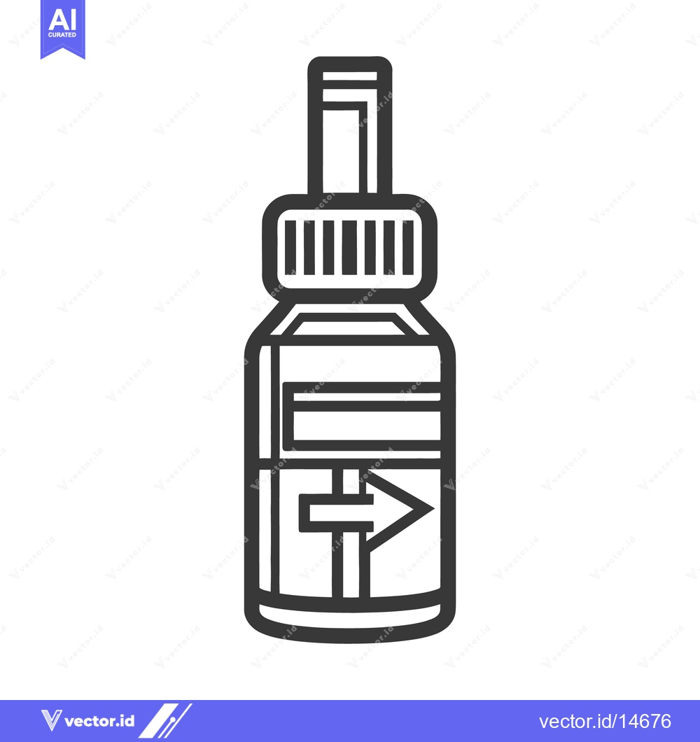 Premium Vector dari A black and white illustration of a medicine bottle