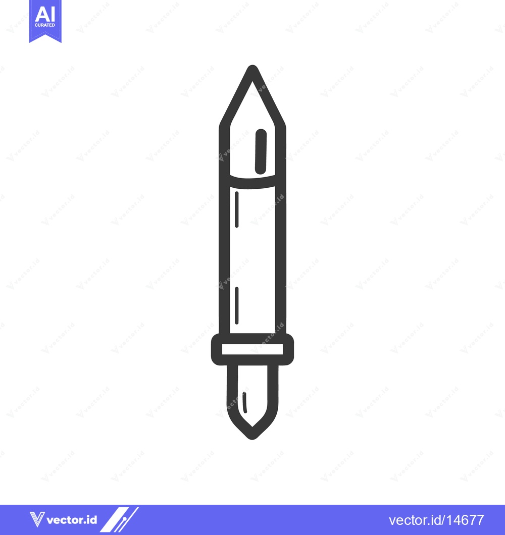 Premium Vector dari An illustration displaying a symmetrical line art fountain pen design