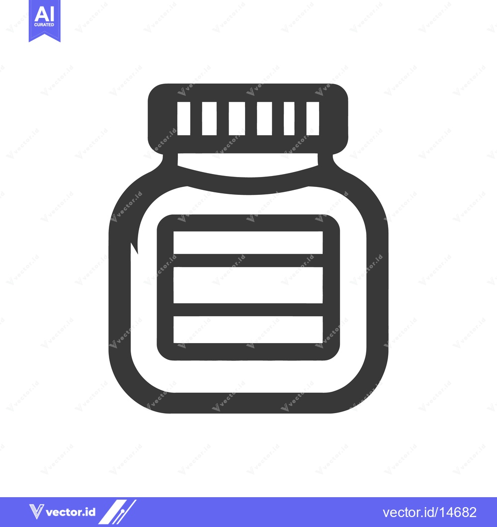 Premium Vector of A simple outlined illustration of a supplement bottle on white backgro