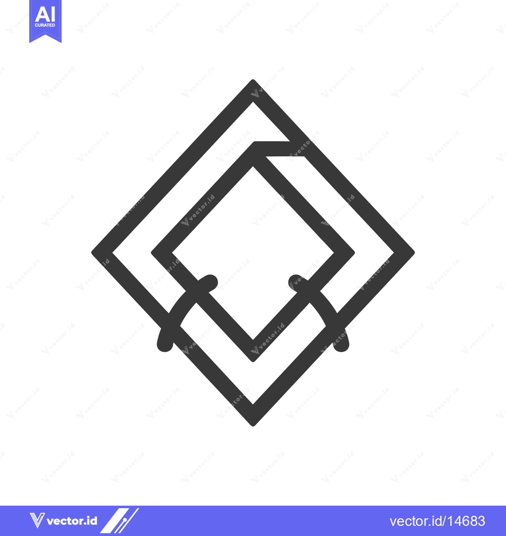 Premium Vector dari A diamond shape with inner lines and rounded ends