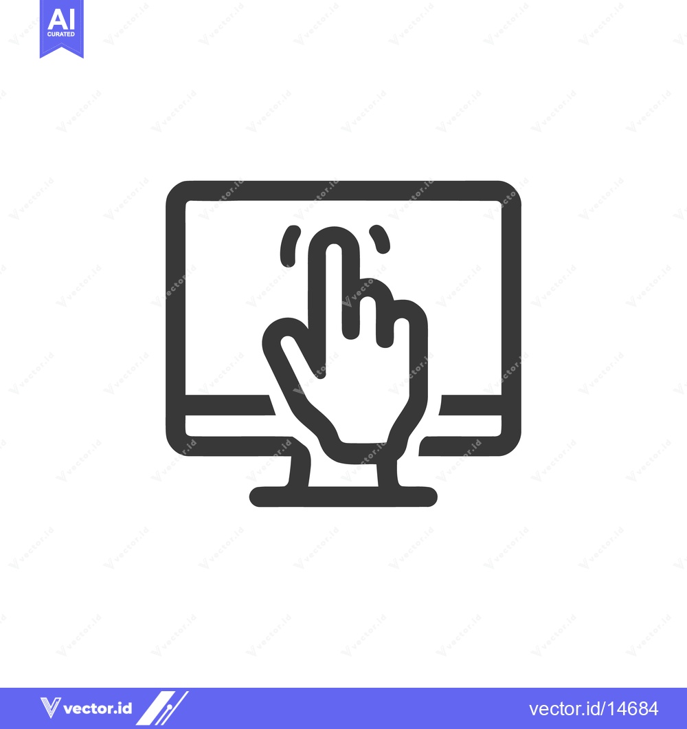 Premium Vector dari Interactive Touchscreen Monitor: Hand Gesture Control Icon