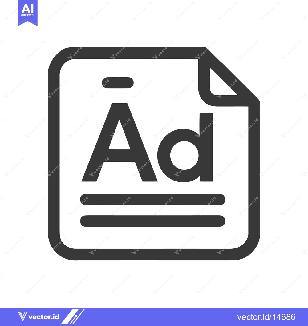 Premium Vector dari Minimalist Ad Icon: Bold Typography on Document Page