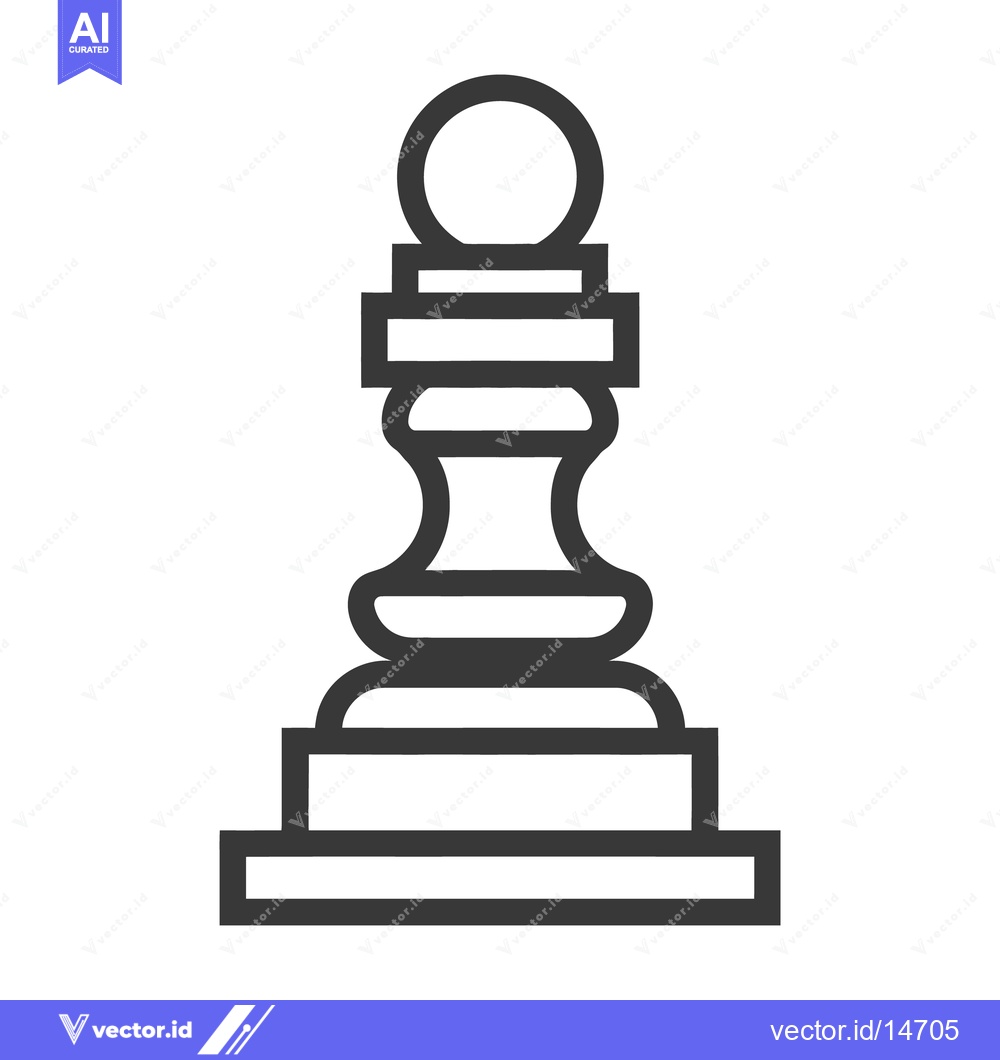 Premium Vector of A simplified outline depiction of a chess pawn piece