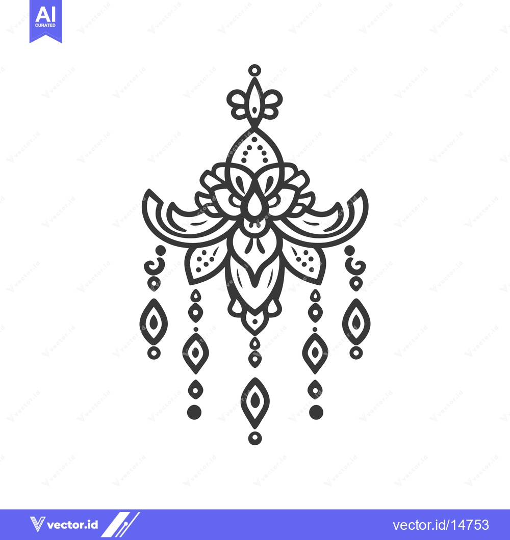 Premium Vector of Detailed black and white ornamental floral design on white background