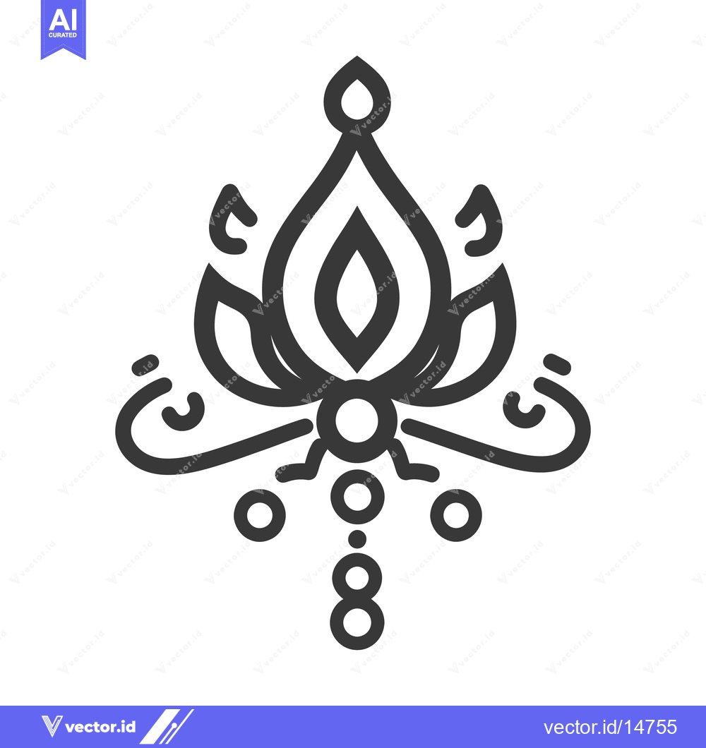 Premium Vector dari Detailed symmetrical floral design element with geometric shapes and l