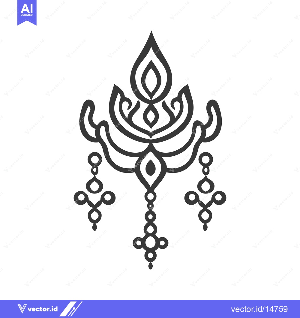 Premium Vector dari A detailed grayscale ornamental chandelier design on white background
