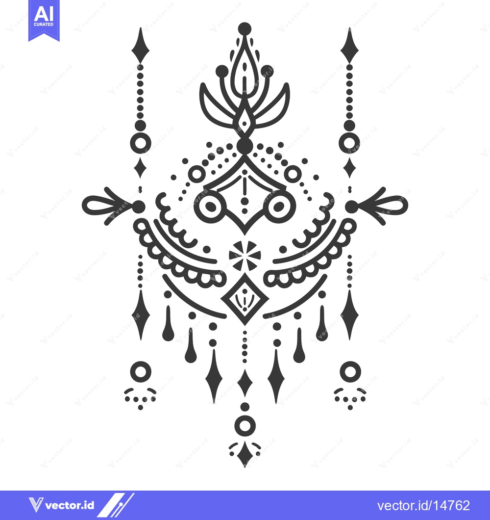 Premium Vector of An elegant symmetrical black and white design on a white background
