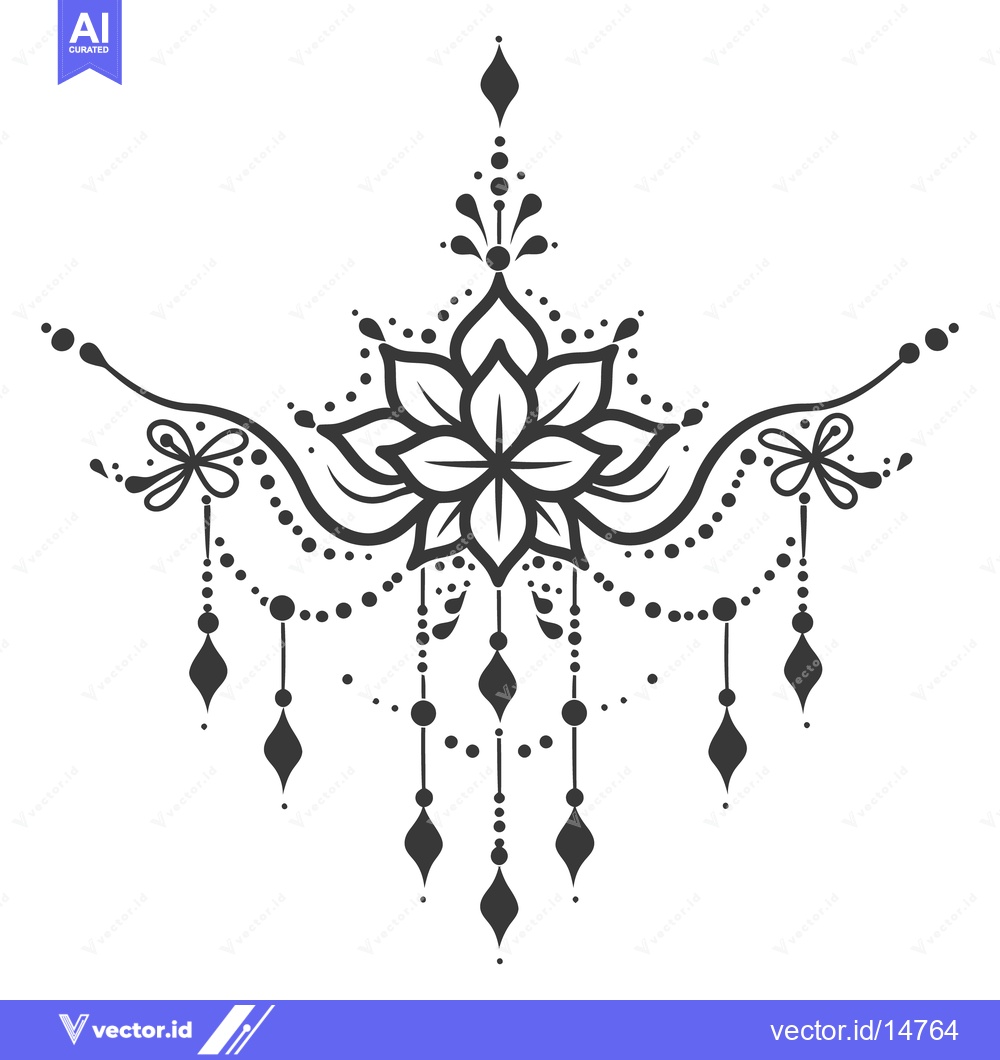 Premium Vector dari An intricate and elegant symmetrical floral design in black