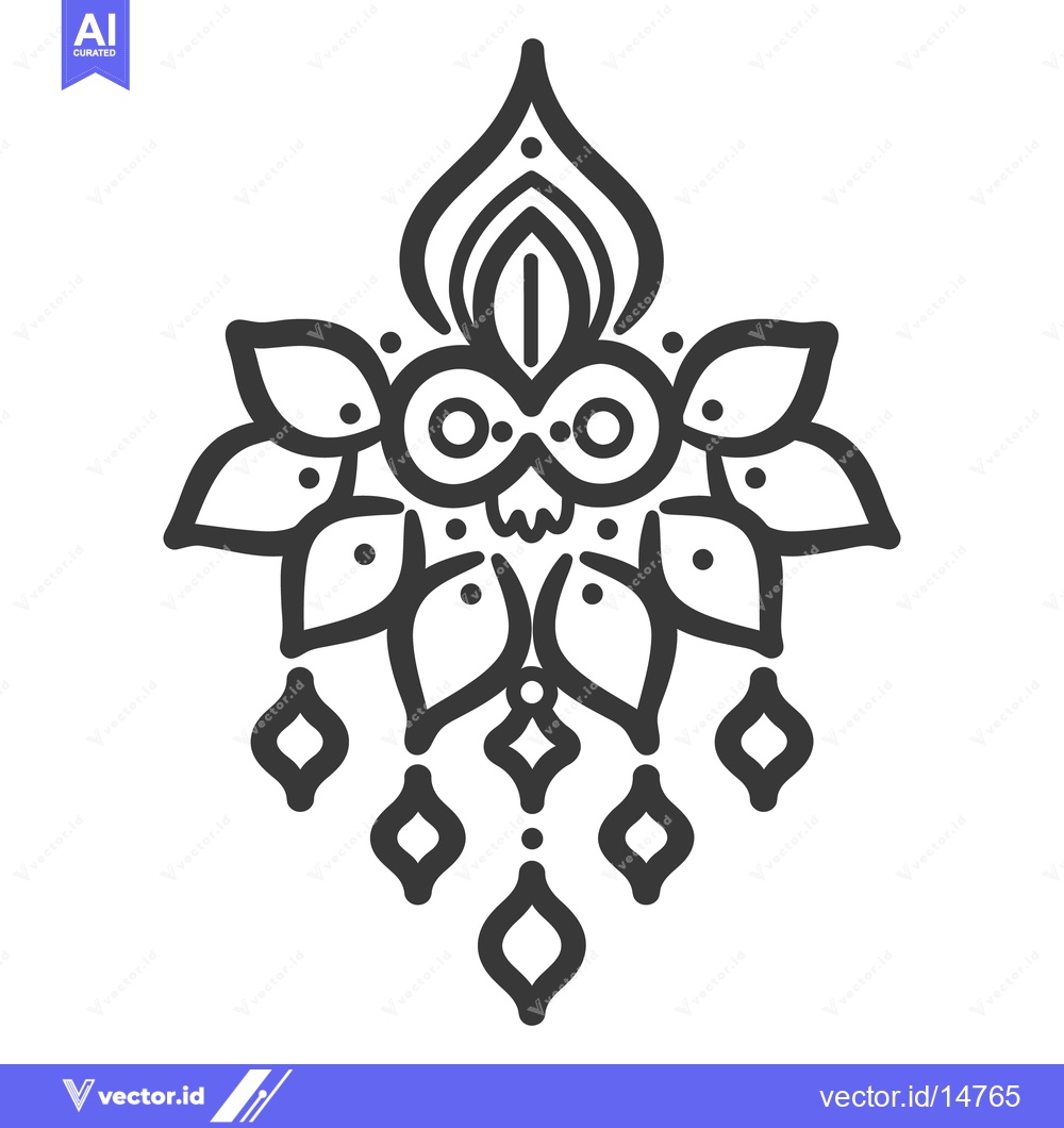 Premium Vector dari Detailed floral design with symmetrical arrangement and decorative ele