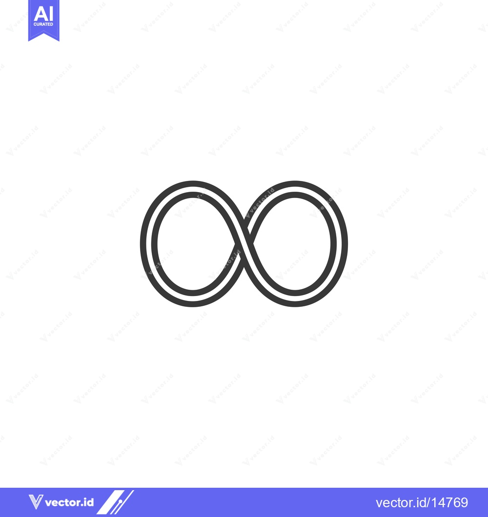 Premium Vector dari A double-lined infinity symbol in black against a white background