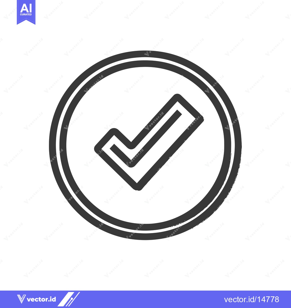 Premium Vector dari A Double-Ringed Circle Containing a Checkmark Icon