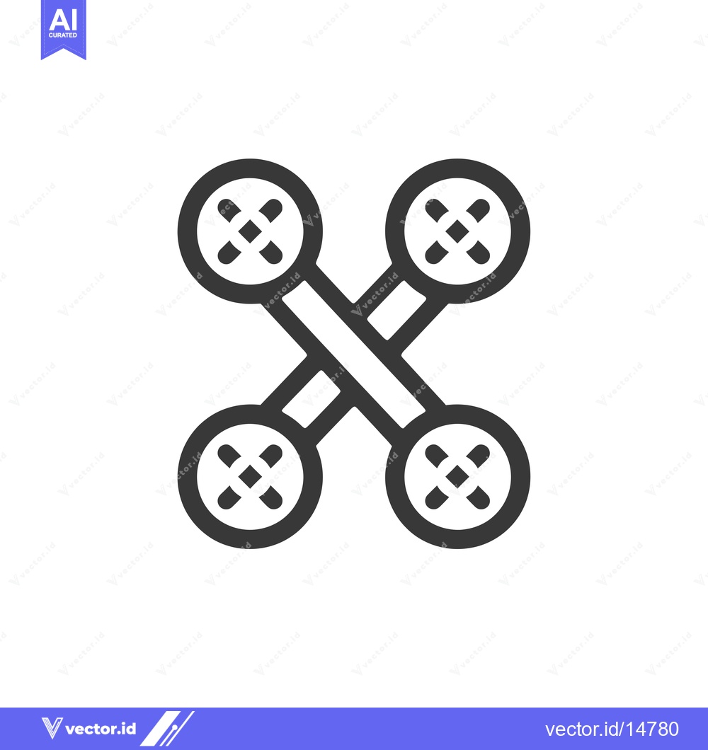 Premium Vector of A Drone Icon With Four Propellers And A Cross Inside Each Propeller
